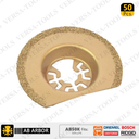 63mm Semi- Circular Carbide RASP, 8mm Offset Mount For a Perfect Flush Sanding / Grinding  Compatible with Fein Multimaster, Dremel, Bosch, Craftsman, Ridgid Oscillating Tools  / 50pk - W02