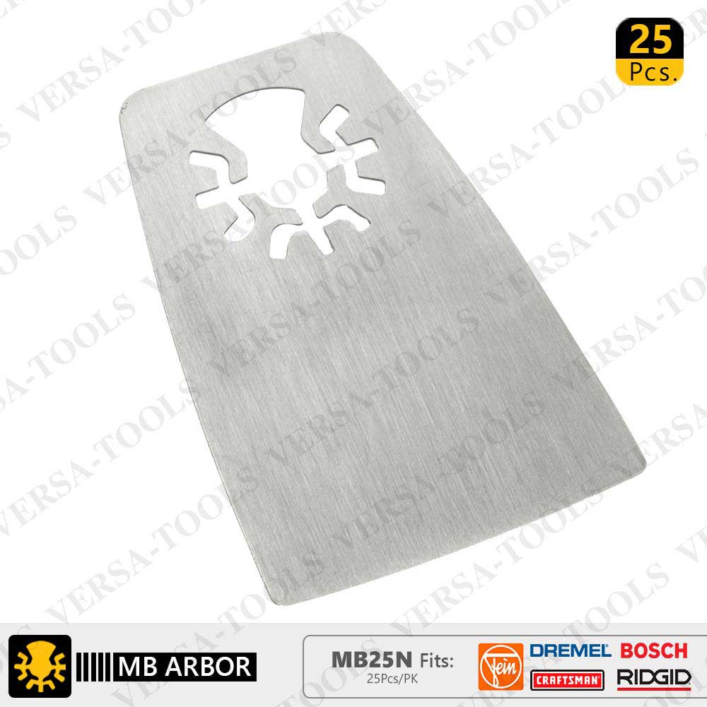 52mm Flat Cut Stainless Steel Scraper  Compatible with Fein Multimaster, Dremel, Bosch, Craftsman, Ridgid Oscillating Tools  / 25pk - W02