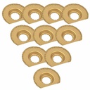 63mm Semi- Circular Carbide RASP, 8mm Offset Mount For a Perfect Flush Sanding / Grinding for Fein Supercut Oscillating Tool (10 Pk) - W02