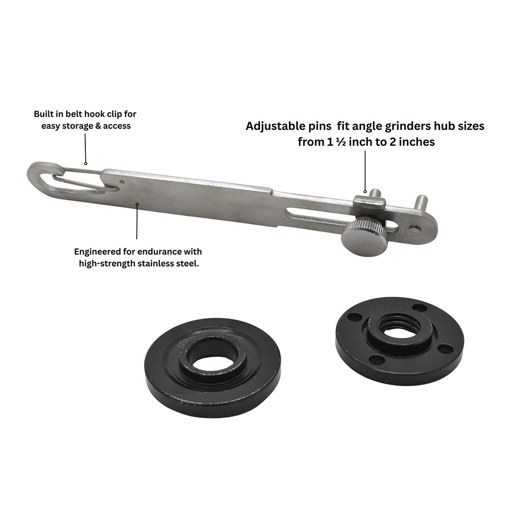 Adjustable Spanner Wrench Kit with Grinder Lock Nuts - W02