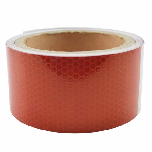 2" x 15' ft High Visibility Conspicuity DOT-C2 Approved Reflective Safety Tape – 6" Red / 6" White - Automobile Vehicles, Trailers, Boats - W02