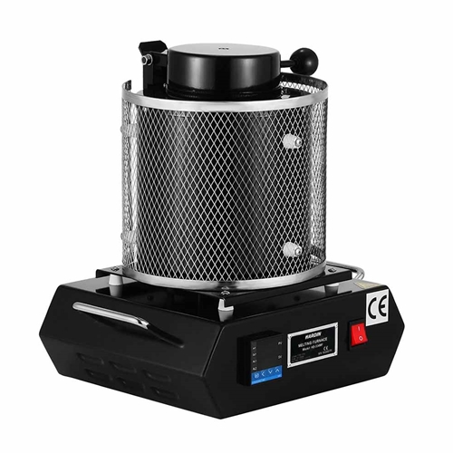 Tabletop Melting Furnace with 2kg Crucible 110 Volt 1500W with Gloves, Tong and Power Cable - W02