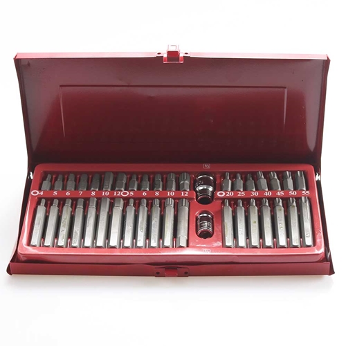 40PC Bit Set Torx Hex Star Spline Socket 1/2" & 3/8" Drive Adaptor - W02