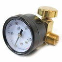 In Line Needle Valve w/ Gauge-  1/4" MPT x 1/4" FPT, WP 160 PSI - W03