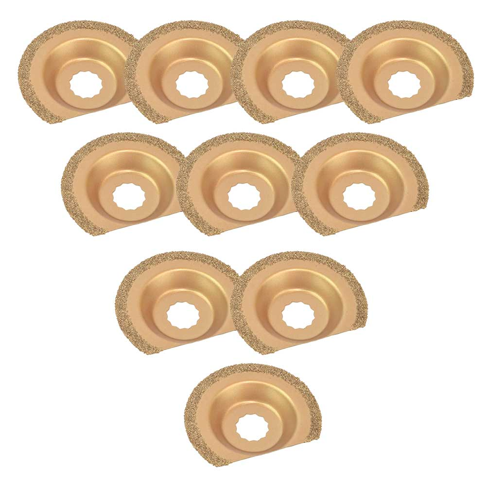 63mm Semi Round Carbide Rasp, 8mm Offset Mount for a Perfect Flush Sanding/Grinding Fits Fein Multimaster, Rockwell, Sonicrafter, Makita / 10 PK - W02