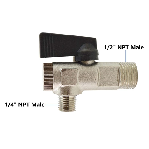 1/2" x 1/4" MPT Compact Ball Valve Y Strainer Combination (Male to Male) 600 PSI - W04