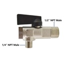 1/2" x 1/4" MPT Compact Ball Valve Y Strainer Combination (Male to Male) 600 PSI - W04