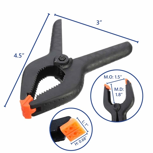 (TMT Only)  1-1/2 Inch Black Spring Clamp Jaw 10/Pack - W04