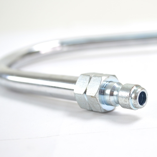 12" Chrome Gutter Cleaner Attachment, Coupled with 1/4" Brass Quick Coupler x 1/4" Plug  - W03