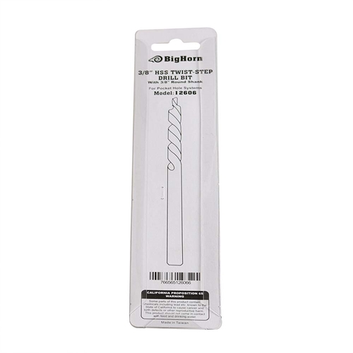 3/8" HSS Twist-Step Drill BIt with 3/8" Round Shank - 19129 - W03