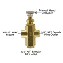 Unloader Control Pilot Valve with Mounting Boss for Air Compressors - Made in USA - W03