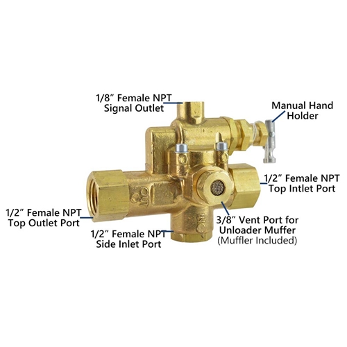 Unloader Control Pilot Check Valve for Air Compressors - Made in USA - W07
