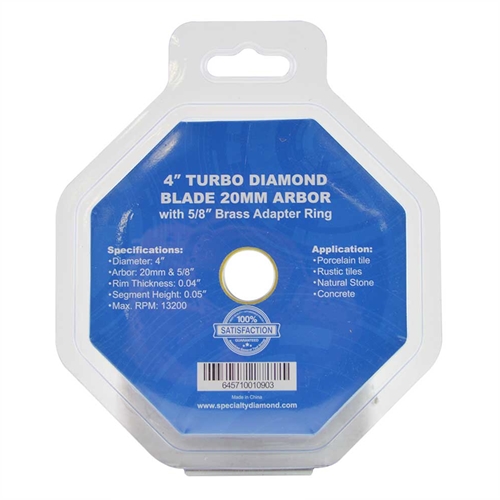 4" High Performance General Purpose Dry or Wet Cutting Turbo Diamond Blade - 2/Pk - W03