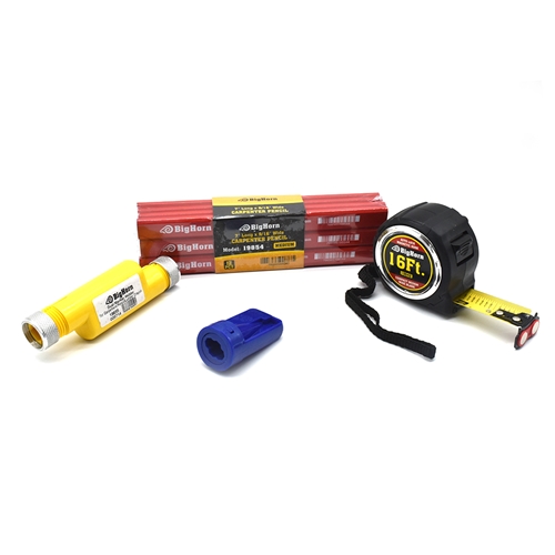 Carpenter Tools Kit - 16ft Tape Measure, Carpenter Pencil, Sharpener, Pencil/Crayon Holder - W02