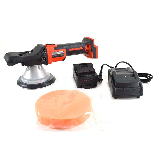 Cordless with Brush Dual Action Polisher with Pad, 18V, 400W, 1400-2100 RPM, 4.0Ah Battery and Charger - W07