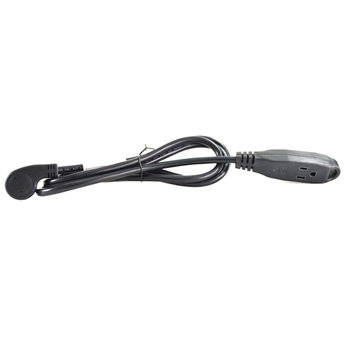 6ft 5-15P 45 Degree to 5-15R Triple Tap Power Cable 16AWG SJT (13A 125V) - W02