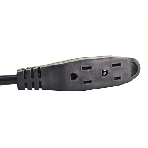 6ft 5-15P 45 Degree to 5-15R Triple Tap Power Cable 16AWG SJT (13A 125V) - W04