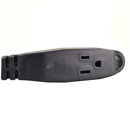 6ft 5-15P 45 Degree to 5-15R Triple Tap Power Cable 16AWG SJT (13A 125V) - W05
