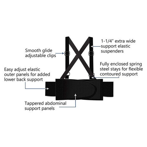 Back Support Belt w/Shoulder Strap - XL - W03