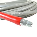 Double Braided Grey Rubber Hose 3/8" x 50ft with 3/8"MNPT Fitting - Working Pressure 6000 PSI - W02