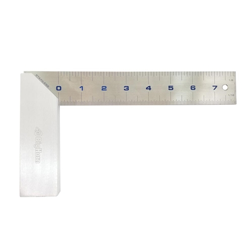 8-Inch Tri-Square, 1/8-Inch Graduation - Aluminum Handle with Stainless Steel Blade - W02