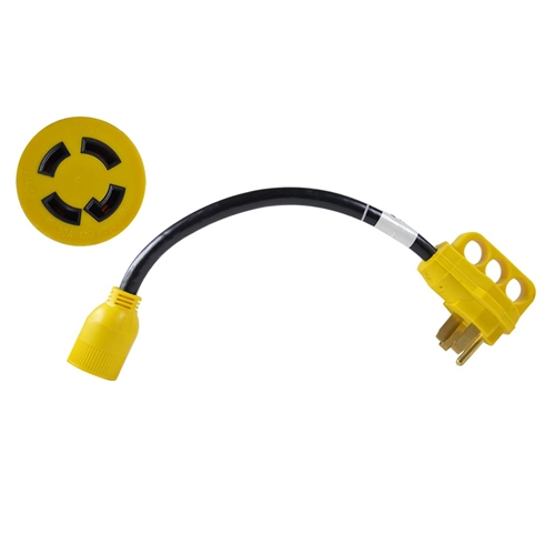 RV  Adapter 1.5ft STW 10AWG/4 - 50A Male(14-50P) to Gen 30A Female (L14-30R) - W02