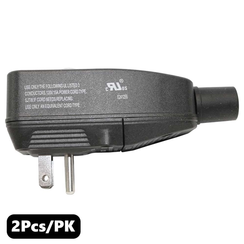 (TMT Only) GFCI Plug Standard 15 Amp Nema 5-15P w/ AWG 12" Single Tap Cord -2PK - W05