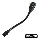 (TMT Only) GFCI Plug Standard 15 Amp Nema 5-15P w/ AWG 12" Single Tap Cord - 10PK - W02