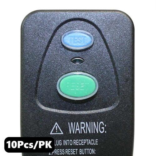 (TMT Only) GFCI Plug Standard 15 Amp Nema 5-15P w/ AWG 12" Single Tap Cord - 10PK - W06