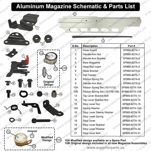 Aluminum Magazine Assembly for Hitachi NR83A / A2 Framing Nailers - W03