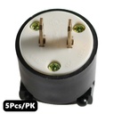 (TMT Only) 15A-125V  2-Blade NEMA 1-15P Straight Electrical Plug - 5PK - W02