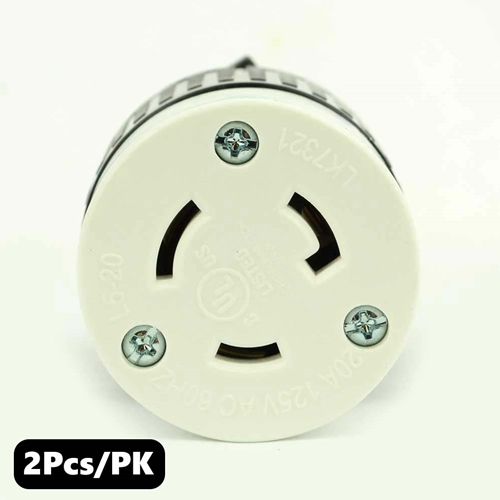 (TMT Only) 20A-125V NEMA L5-20R Twist Lock Electrical Receptacle - 2PK - W02