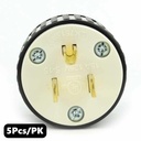 (TMT Only) 15A-125V 3-Blade NEMA 5-15P Straight Electrical Plug - 5Pk - W02