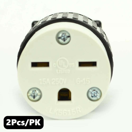 (TMT Only) 15A-250V NEMA 6-15R Straight Electrical Receptacle - 2Pk - W02