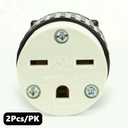 (TMT Only) 15A-250V NEMA 6-15R Straight Electrical Receptacle - 2Pk - W02