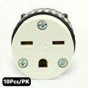 (TMT Only) 15A-250V NEMA 6-15R Straight Electrical Receptacle - 10Pk - W02