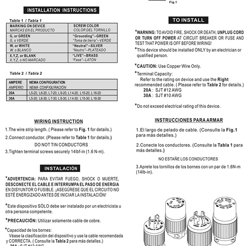(TMT Only) 30A-125V NEMA L5-30R Twist Lock Electrical Receptacle - 2Pk - W04