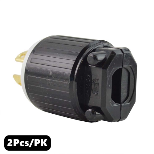 (TMT Only) 15A-125V 3-Blade NEMA L5-15P Twist Lock Electrical Plug - 2Pk
 - W03