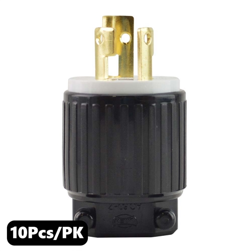 (TMT Only) 15A-250V 3-Blade NEMA L6-15P Twist Lock Electrical Plug - 10Pk - W02