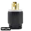 (TMT Only) 15A-250V 3-Blade NEMA L6-15P Twist Lock Electrical Plug - 10Pk - W02