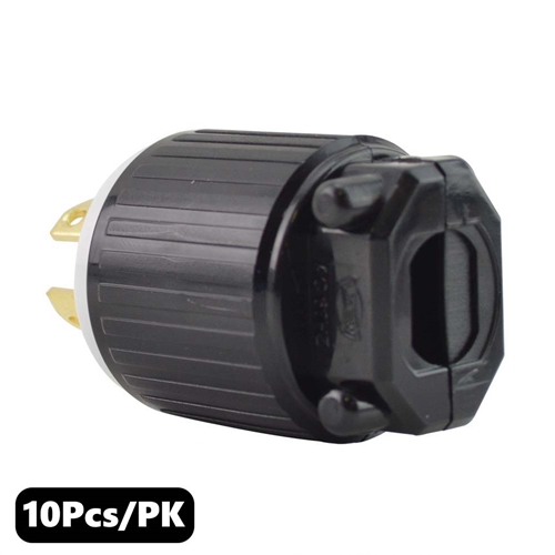 (TMT Only) 15A-250V 3-Blade NEMA L6-15P Twist Lock Electrical Plug - 10Pk - W03