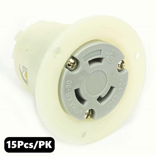 (TMT Only) Twist Lock Receptacle Flange 2-Pole 3-Wire 20A 125V NEMA L5-20R - 15PK - W02