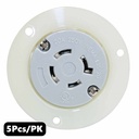 (TMT Only) Twist Lock Receptacle Flange 3-Pole 4-Wire 20A 250V NEMA L15-20R - 5PK - W02