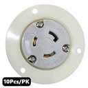 (TMT Only) Twist Lock Receptacle Flange 2-Pole 3-Wire 20A 250V NEMA L6-20R - 10PK - W02