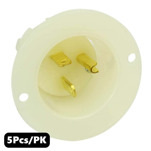(TMT Only) Standard Flange Plug 2-Pole 3-Wire 20A 250V NEMA 6-20P - 5PK - W02