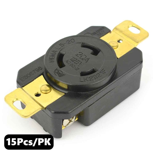(TMT Only) Wall Receptacle - 20A-125V - Twist Female -NEMA L5-20R - 15PK - W02