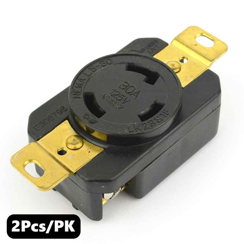 (TMT Only) Wall Receptacle - 30A-125V - Twist Female - NEMA L5-30R - 2PK - W02
