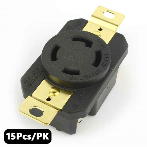 (TMT Only) Wall Receptacle - 30A-125/250V - Twist Female - NEMA L14-30R - 15PK - W02
