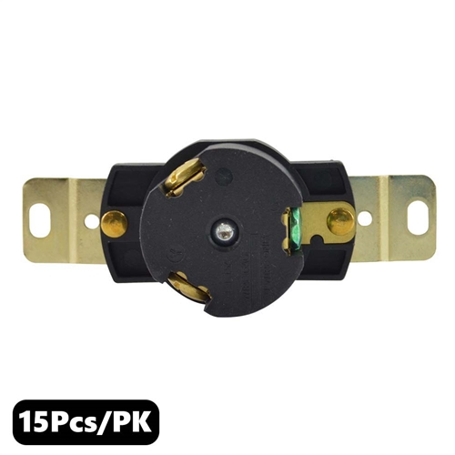 (TMT Only) Wall Receptacle - 3P 15A 250V - Twist Female - NEMA L6-15R - 15PK - W02