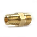1/4" NPSM Male x 1/4" NPTF Male - Ball Seat Brass Adapter - 100 Bulk Pack - W02